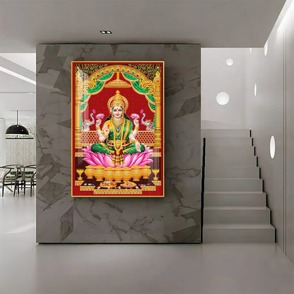 Lakshmi's Blessing Premium Acrylic Vertical Wall Art