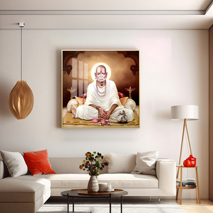 Shri Swami Samarth Maharaj Premium Acrylic Square Wall Art