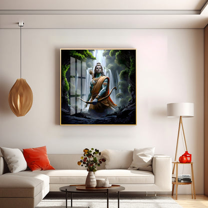 Shree Ram With Bow & Arrow Premium Acrylic Square Wall Art