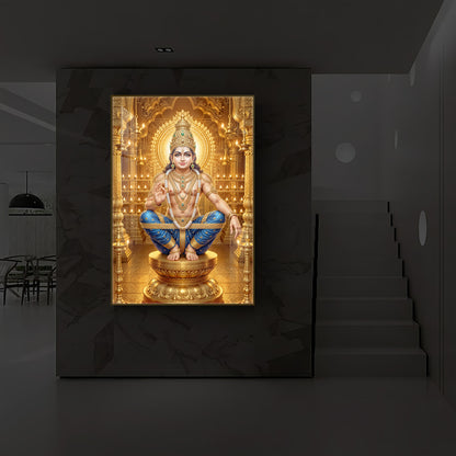 Ayyappan Swamy Modern Luxury Backlight Vertical Wall Art