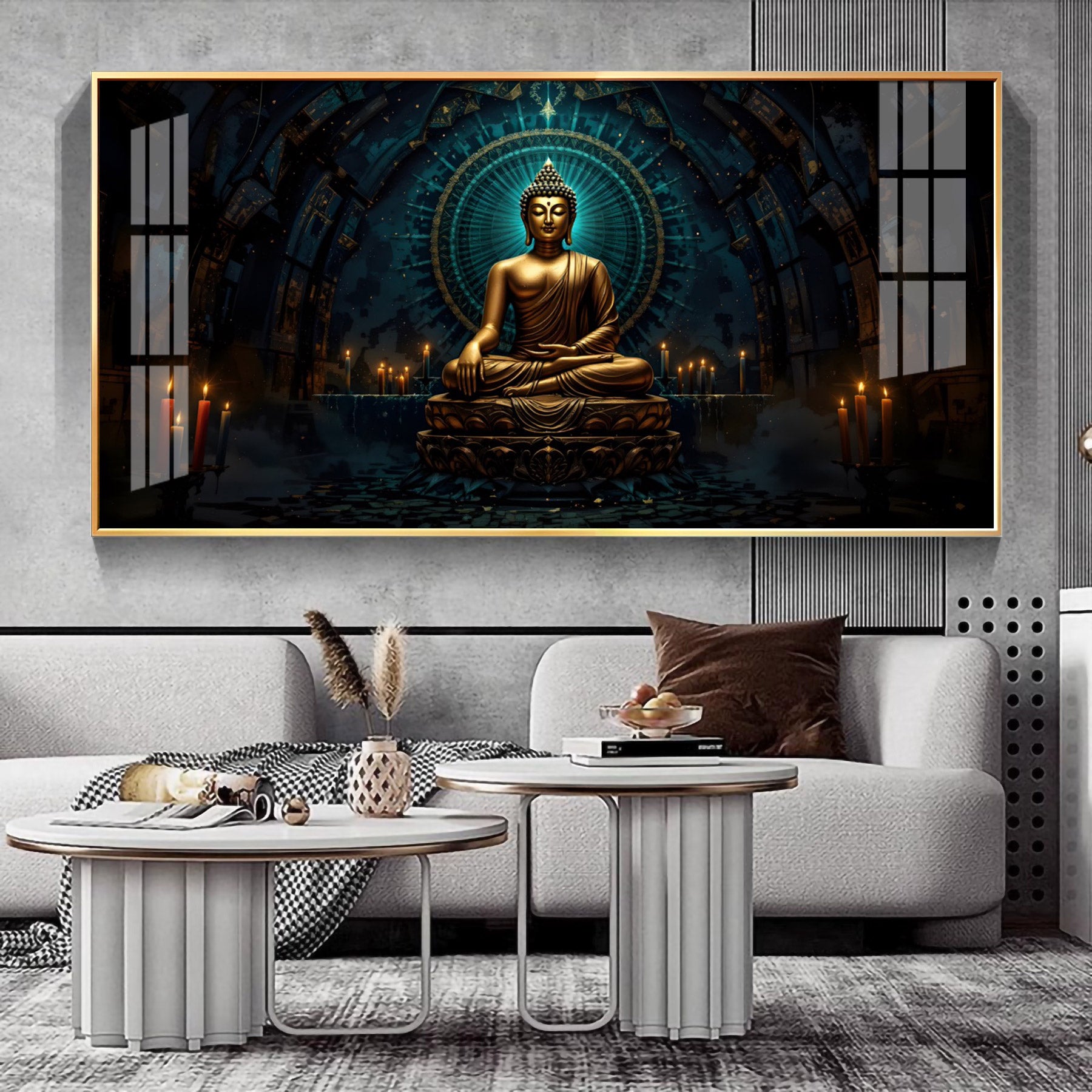 Mindful Living Buddha Premium Acrylic Horizontal Wall Art