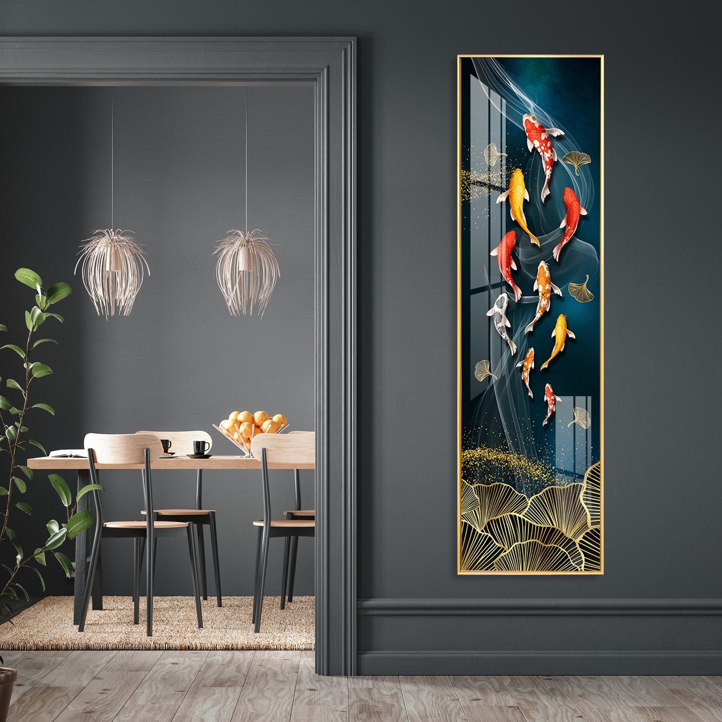 Koi Fish Premium Acrylic Vertical Wall Art
