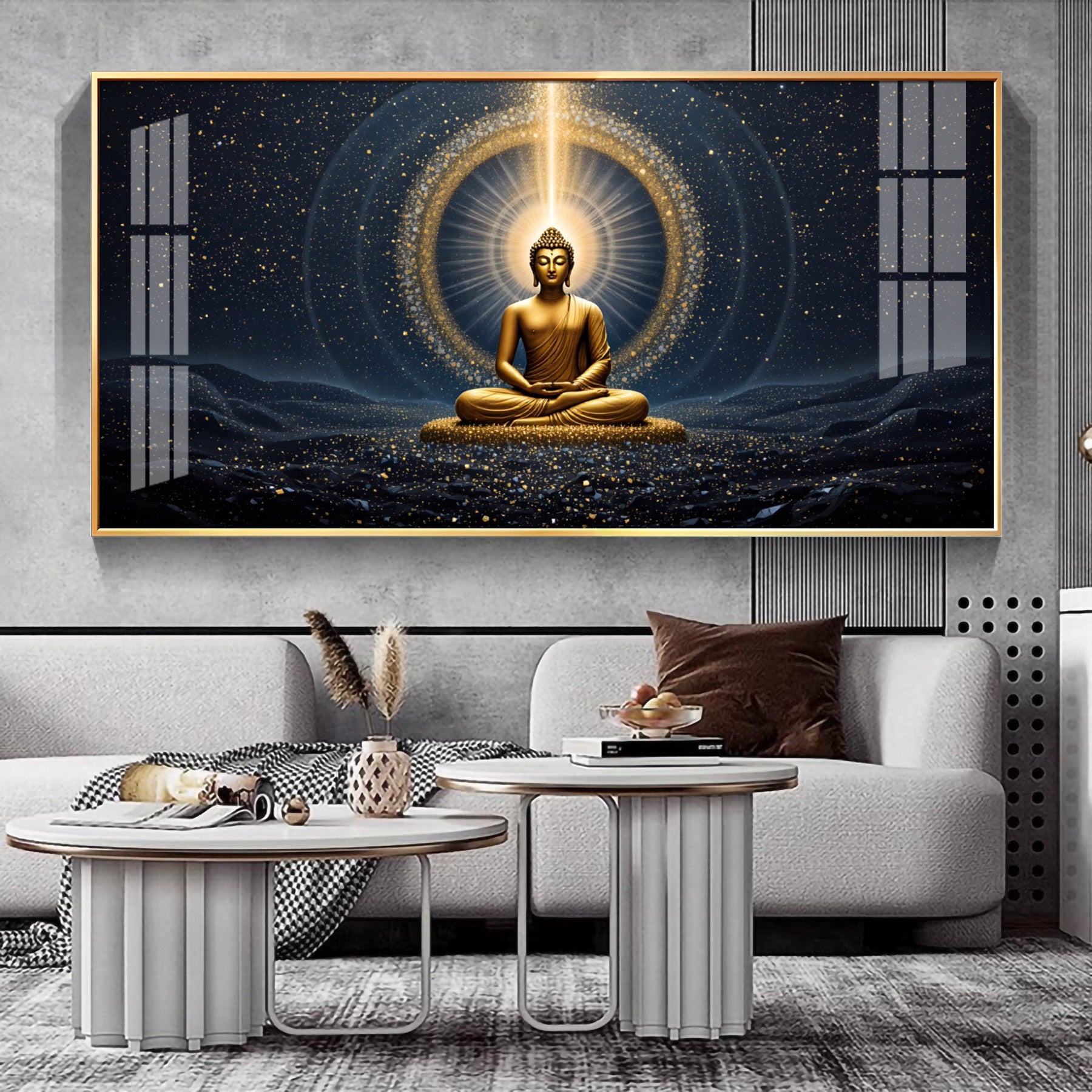 Radiant Buddha Reflection Premium Acrylic Horizontal Wall Art