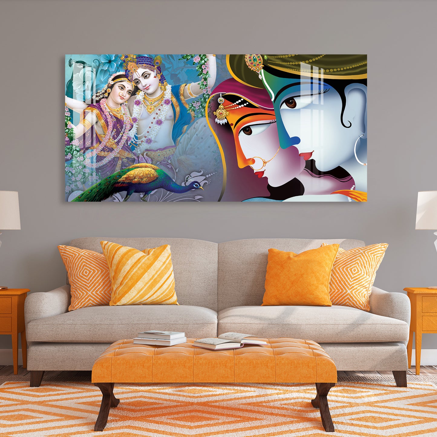 Divine Rada Krishna Acrylic Wall Art