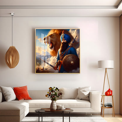 Turban Warrior Premium Acrylic Square Wall Art