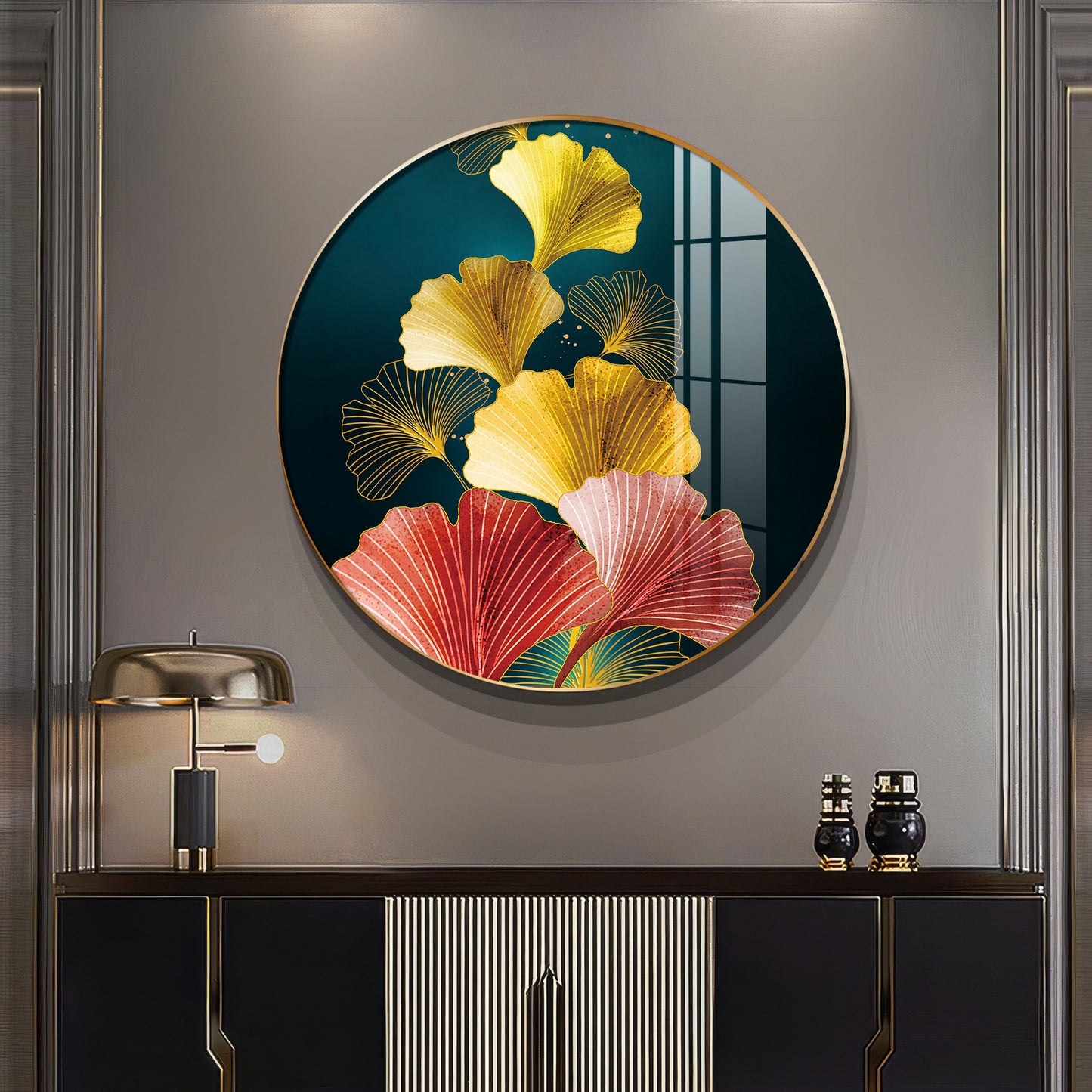 Colorful Petals Premium Acrylic Round Wall Art