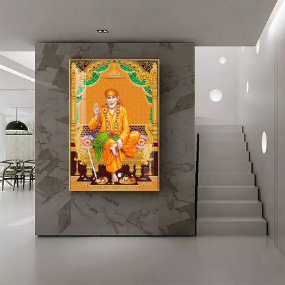 Divine Sai Baba Premium Acrylic Vertical Wall Art