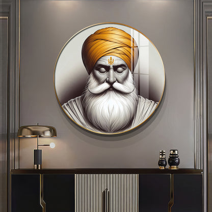 Guru Nanak Dev Ji Premium Acrylic Round Wall Art