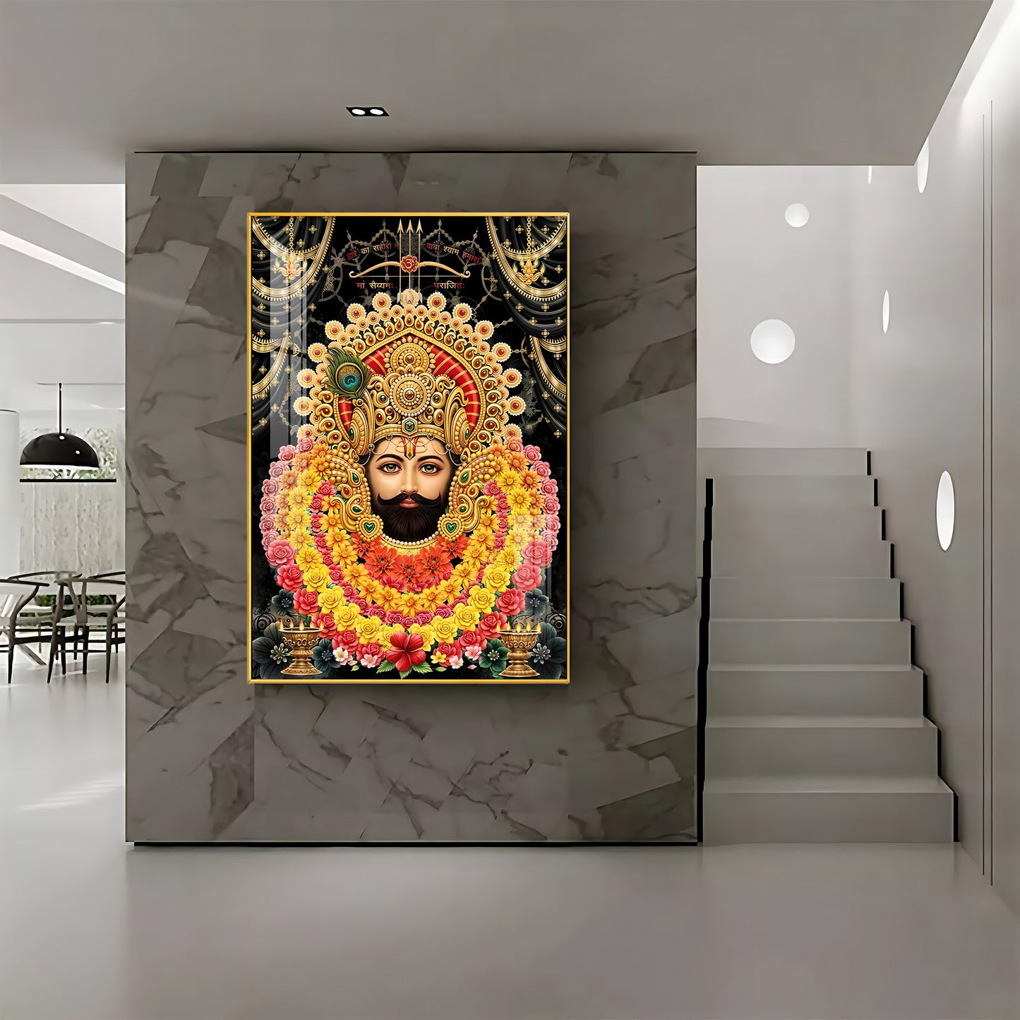 Majestic Shyam Baba Premium Acrylic Vertical Wall Art