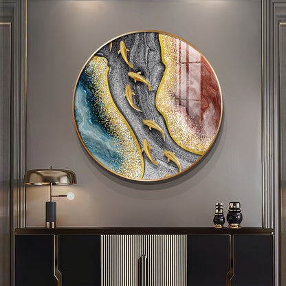 Oceanic Embrace Premium Acrylic Round Wall Art