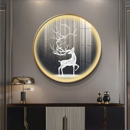 Enchanted Deer Premium Acrylic Round Wall Art