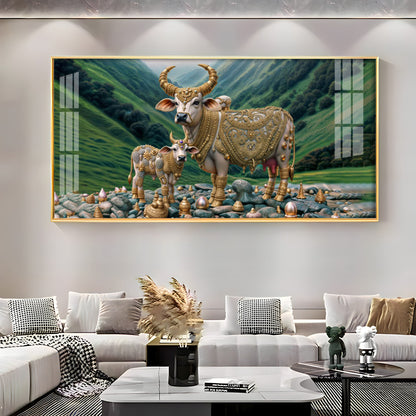 Mythological Cow Premium Acrylic Horizontal Wall Art