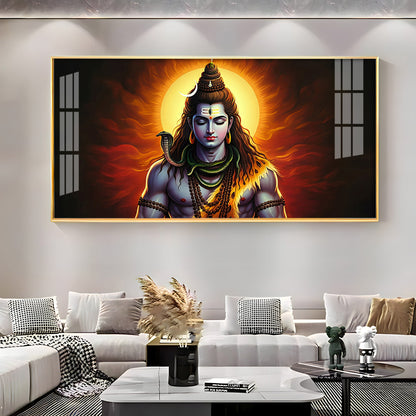 God Shiva Premium Acrylic Horizontal Wall Art