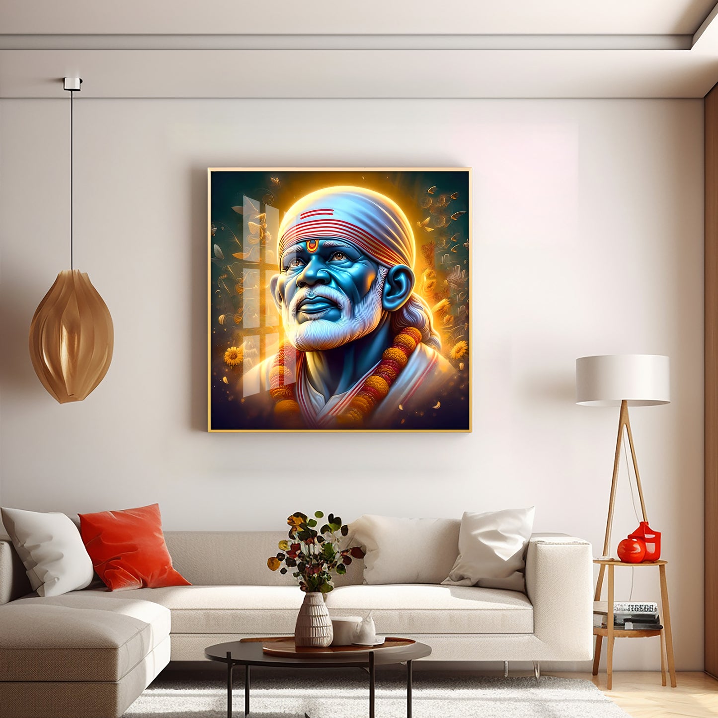 Shirdi Sai Baba Premium Acrylic Square Wall Art