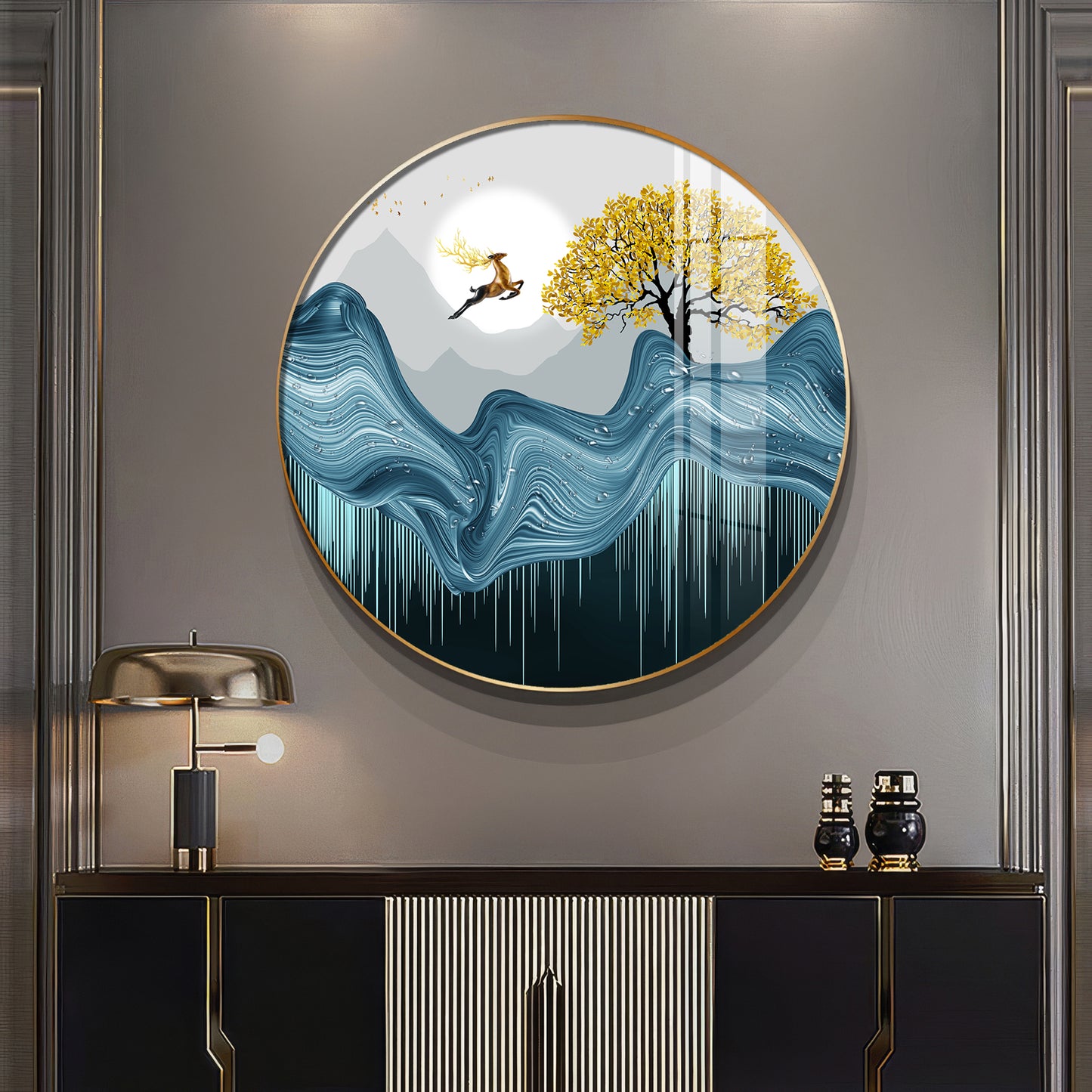 Echoes Of Nature Premium Acrylic Round Wall Art