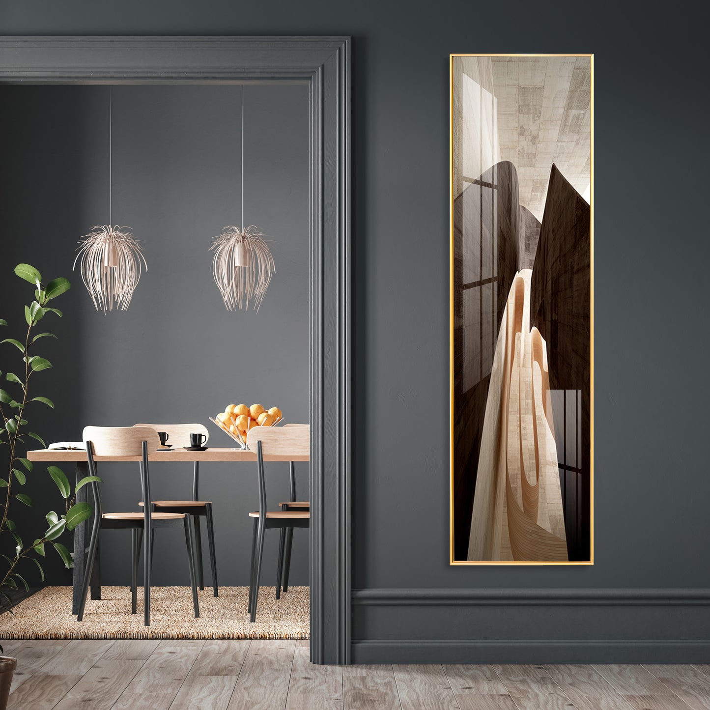 Serene Arc Premium Acrylic Vertical Wall Art