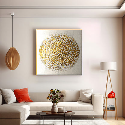 Golden Radiations Premium Acrylic Square Wall Art