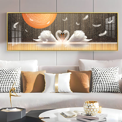 Swans In Sunlight Premium Acrylic Horizontal Wall Art