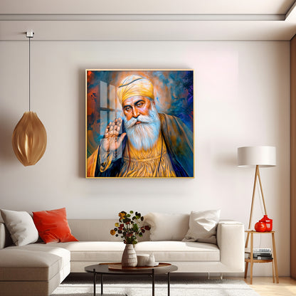 Abstract of Guru Nanak Dev Ji Premium Acrylic Square Wall Art