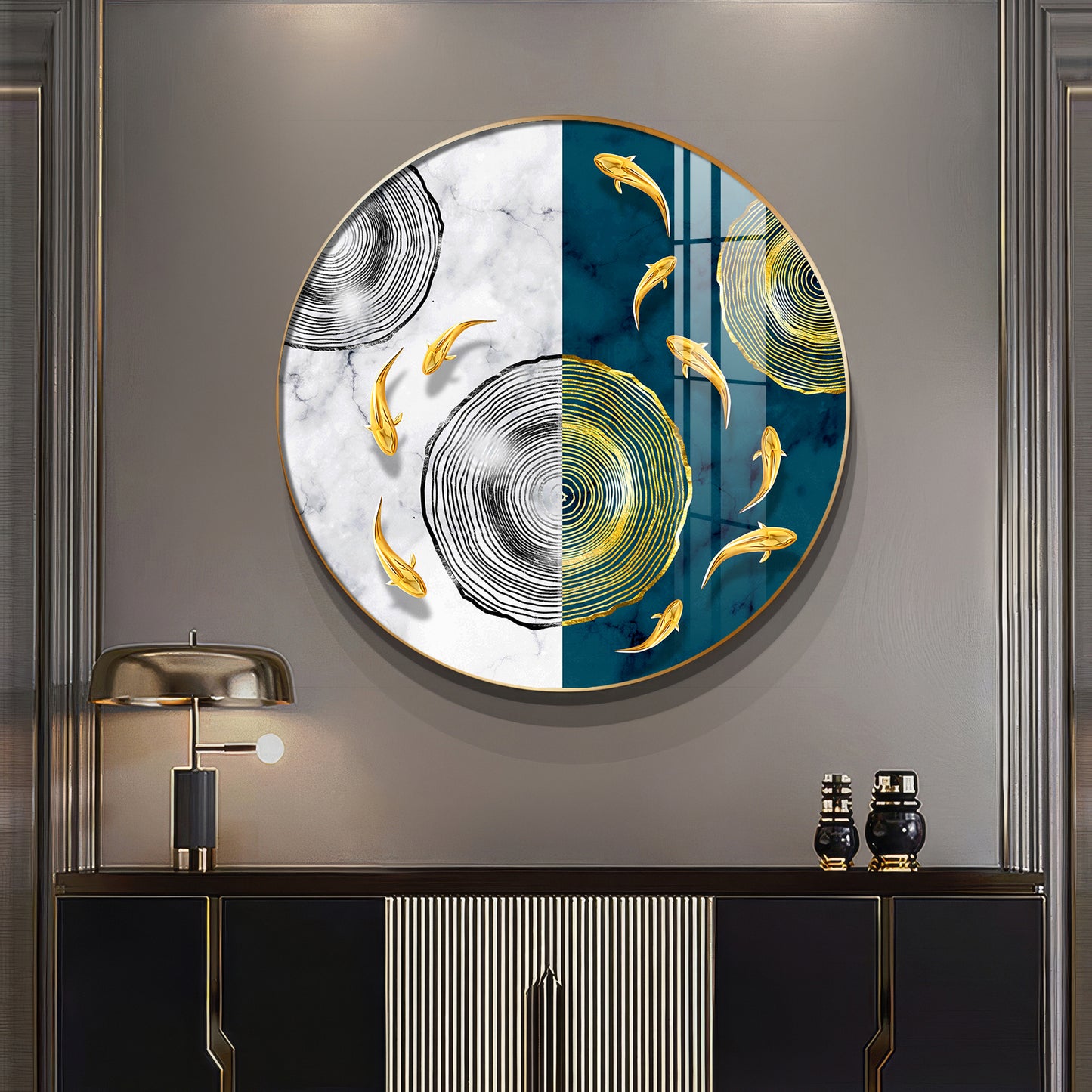 Goldfish Dreamscape Premium Acrylic Round Wall Art
