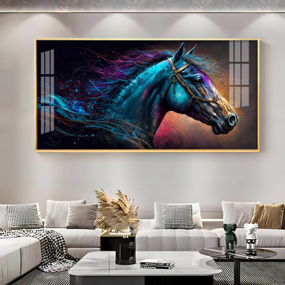 Neon Horse Premium Acrylic Horizontal Wall Art