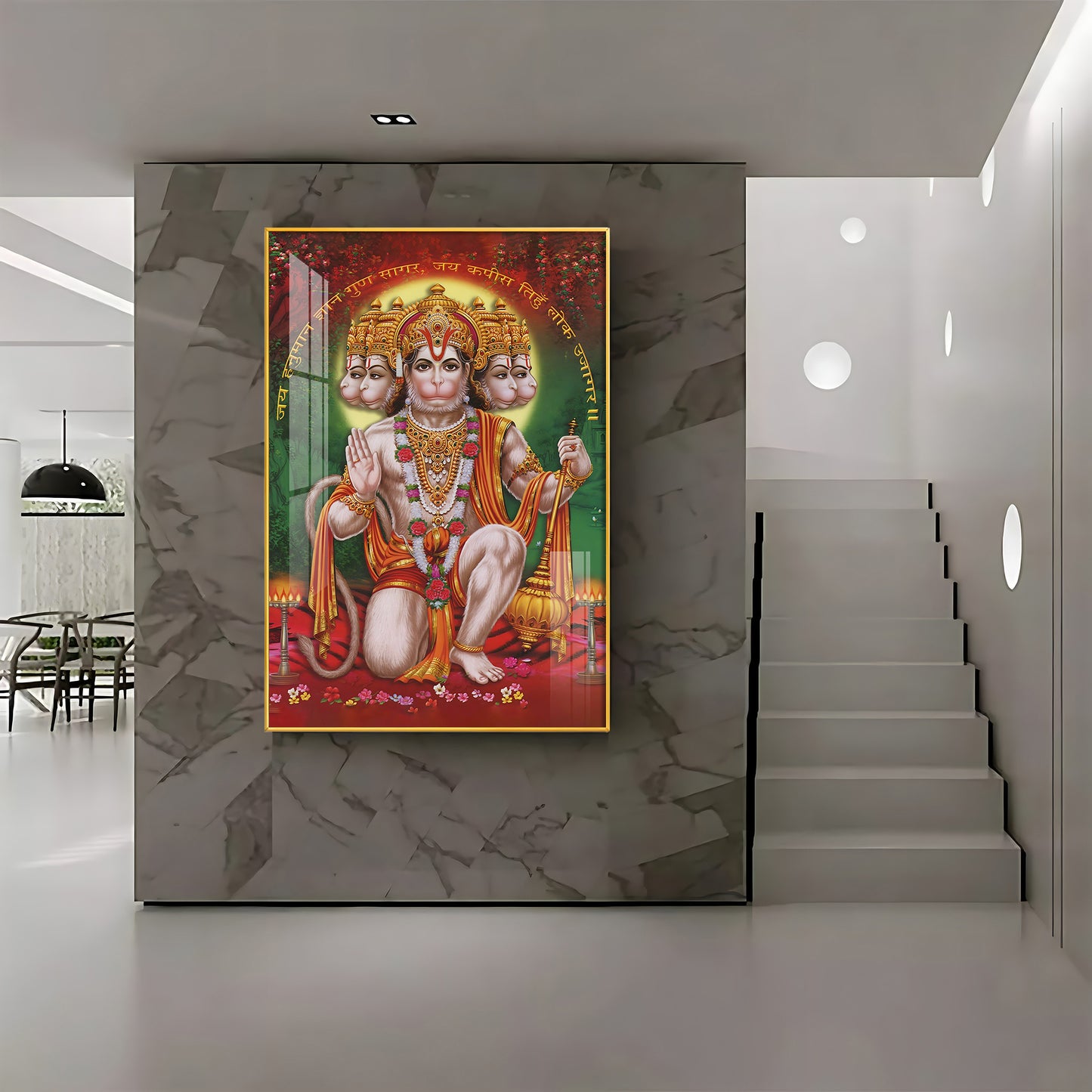 Lord Hanuman Premium Vertical Acrylic Wall Art