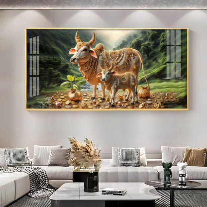 Nandi In Lush Green Forest Premium Acrylic Horizontal Wall Art