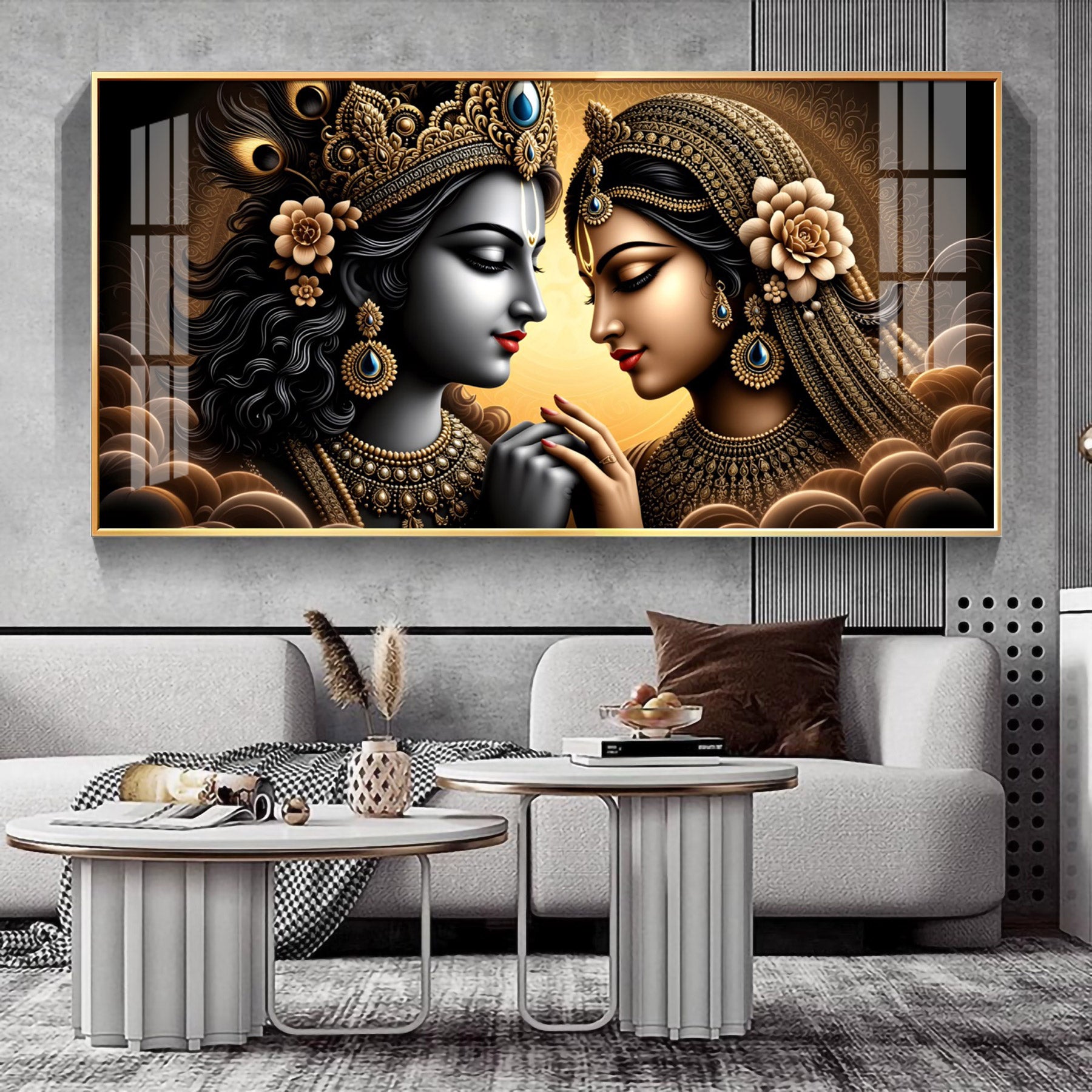 Krishna And The Divine Feminine Premium Acrylic Horizontal Wall Art