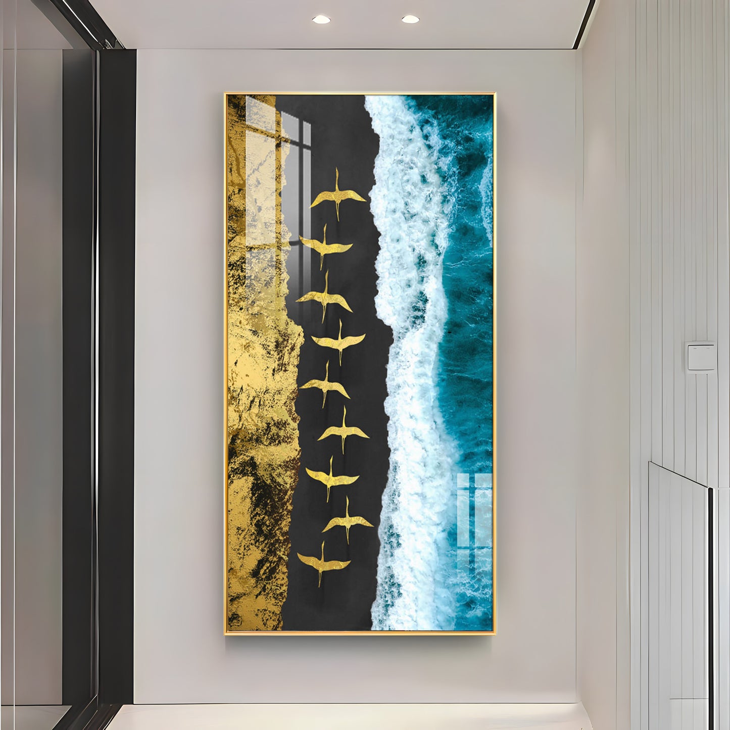 Ocean Waves Premium Acrylic Vertical Wall Art