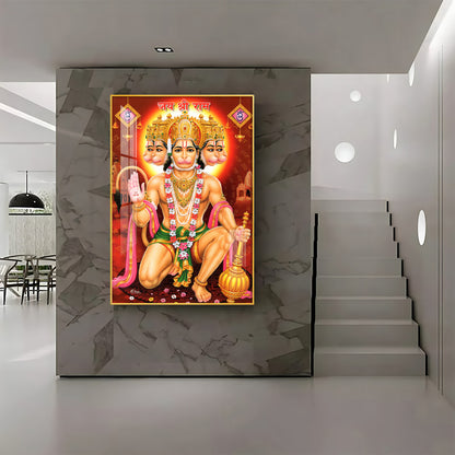 Majestic Lord Hanuman Premium Vertical Acrylic Wall Art