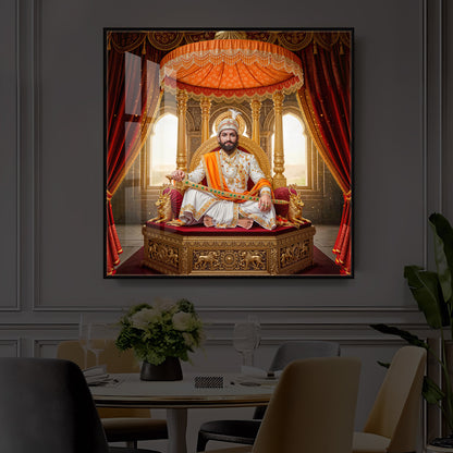 Rajyabhishek of Chattrapati Shivaji Maharaj Modern Luxury Backlight Square Wall Art