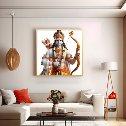 King Of Ayodhya Shree Ram Premium Acrylic Square Wall Art