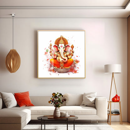 Shiv Putra Ganesh Premium Acrylic Square Wall Art