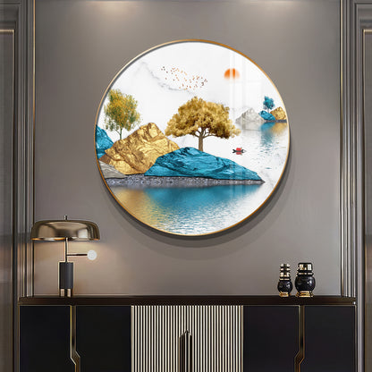 Lakebound Ascent Premium Acrylic Round Wall Art