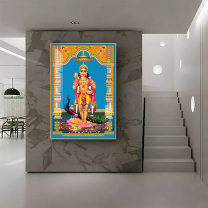 God Murugan Kartikeya Premium Acrylic Vertical Wall Art