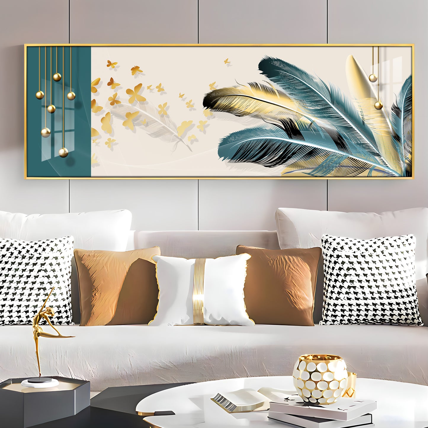 Feather Bouquet Premium Acrylic Horizontal Wall Art