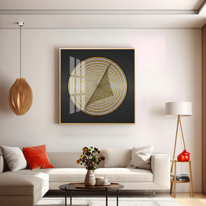 Contemporary Golden Circle Premium Acrylic Square Wall Art