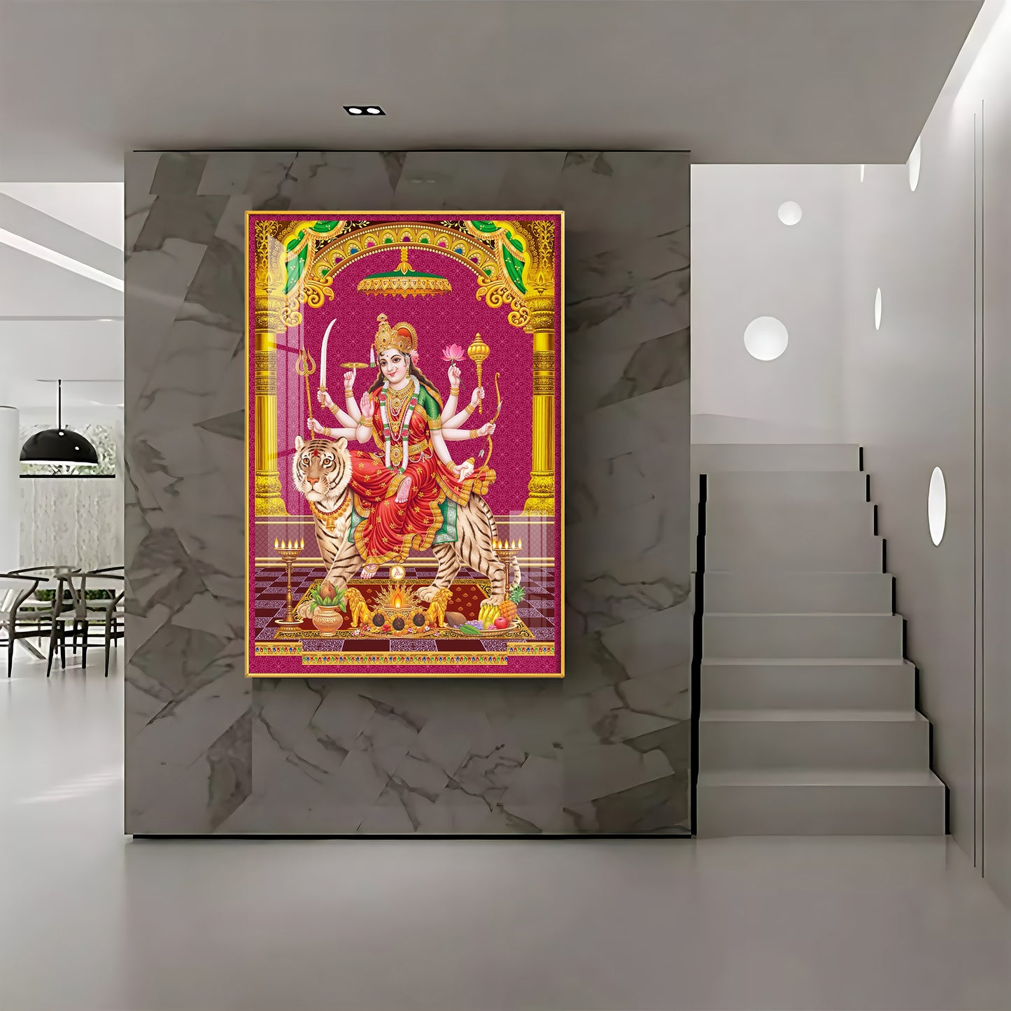 Maa Durga Spirit Premium Acrylic Vertical Wall Art