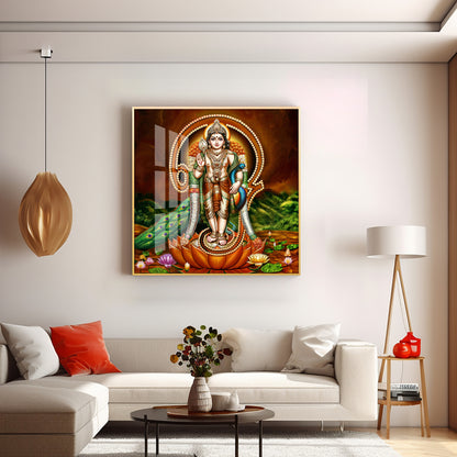 Lord Murugan Swamy Kartikey Premium Acrylic Square Wall Art