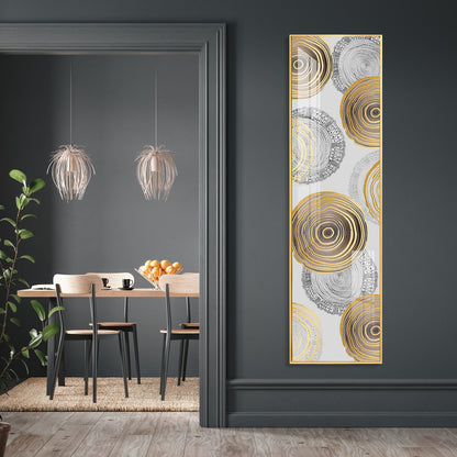 Spiral Gold & Black Design Premium Acrylic Vertical Wall Art