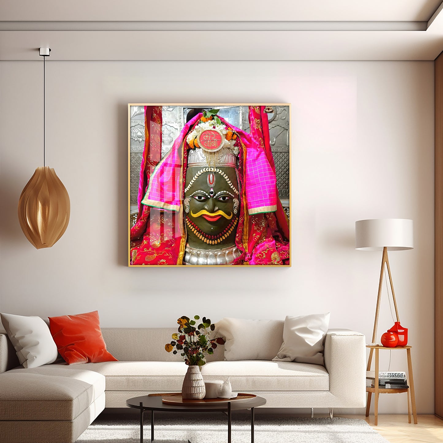 Shri Baba Mahakal Jotirling Premium Acrylic Square Wall Art