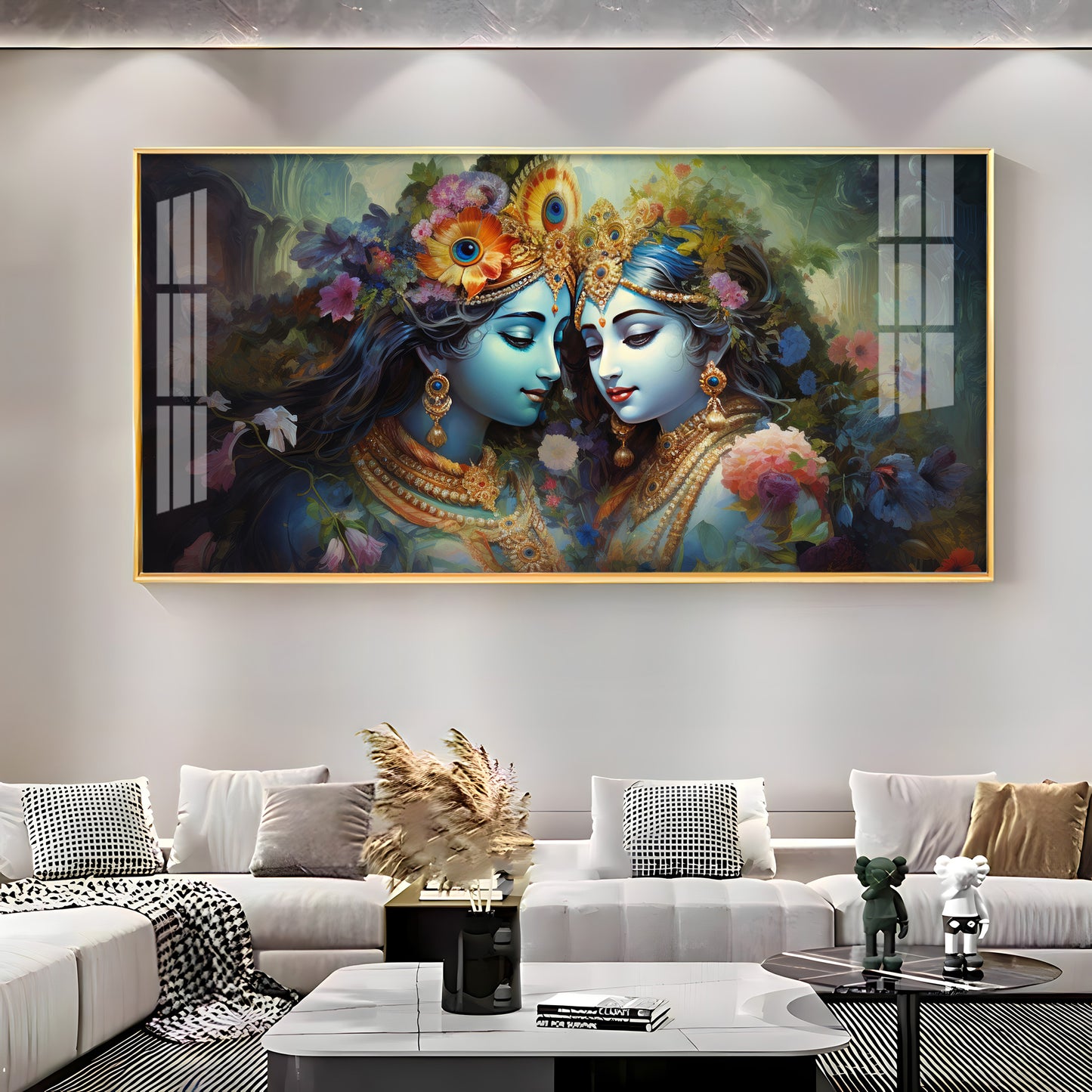 Krishna's Love For Radha Premium Acrylic Horizontal Wall Art