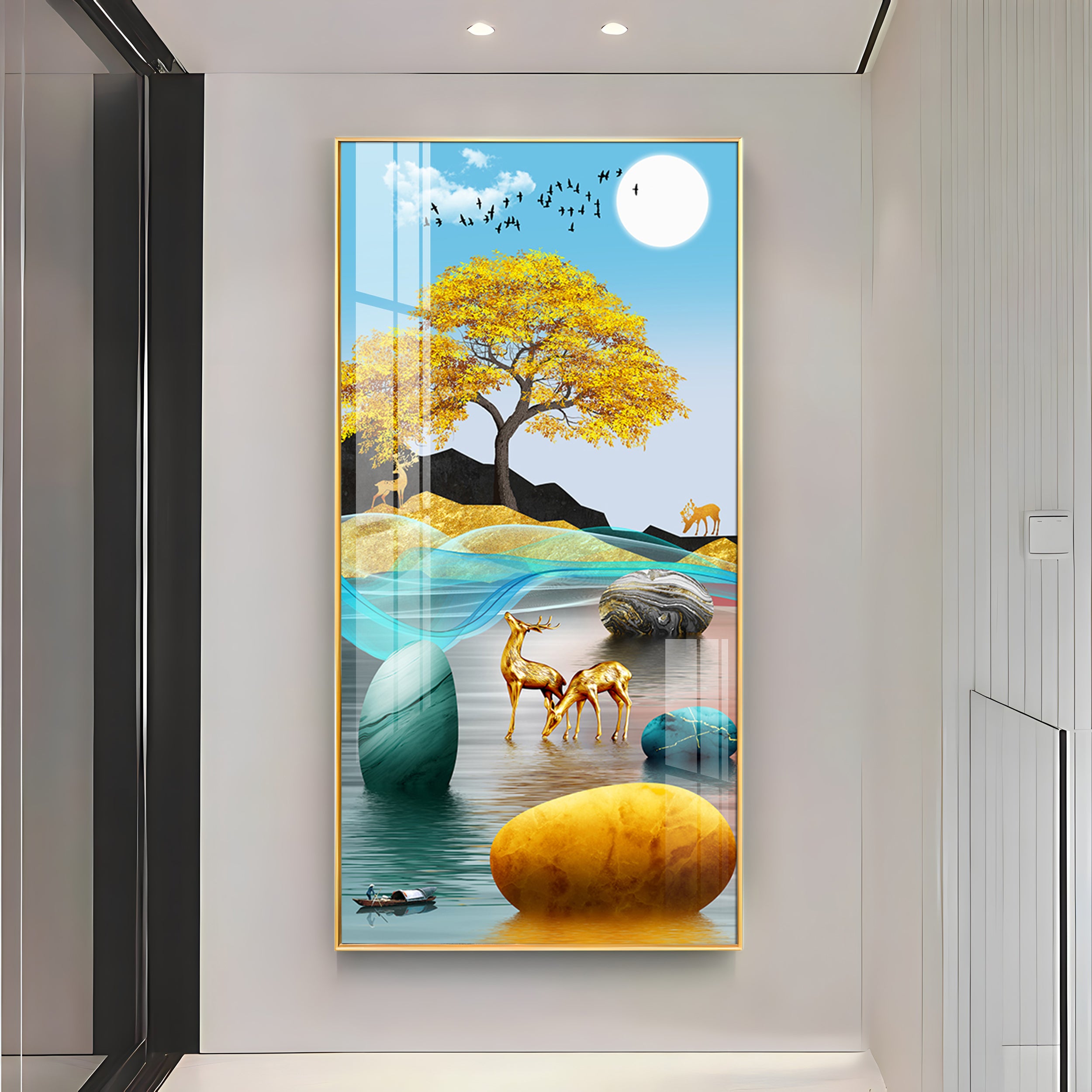 Sunny Morning Luxury Crystal Vertical Wall Art