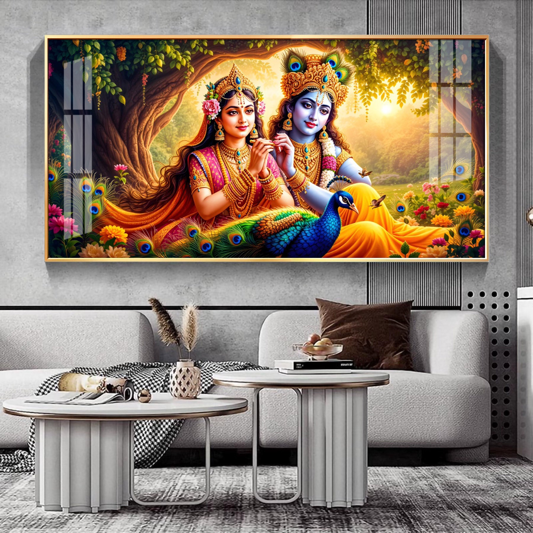 Garden of Radha’s Dreams Premium Acrylic Horizontal Wall Art