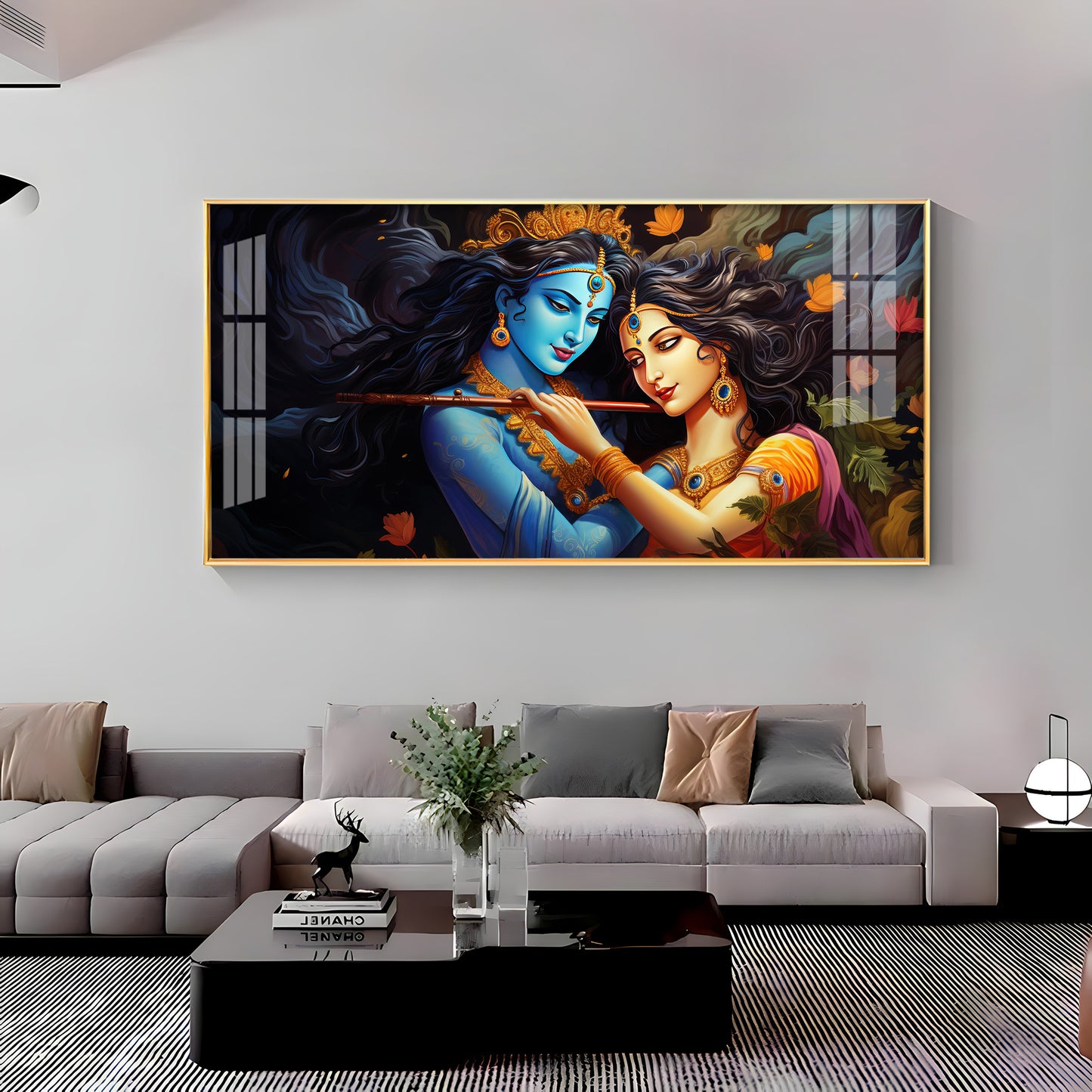 Unique Bond Of Radha Krishna Premium Acrylic Horizontal Wall Art