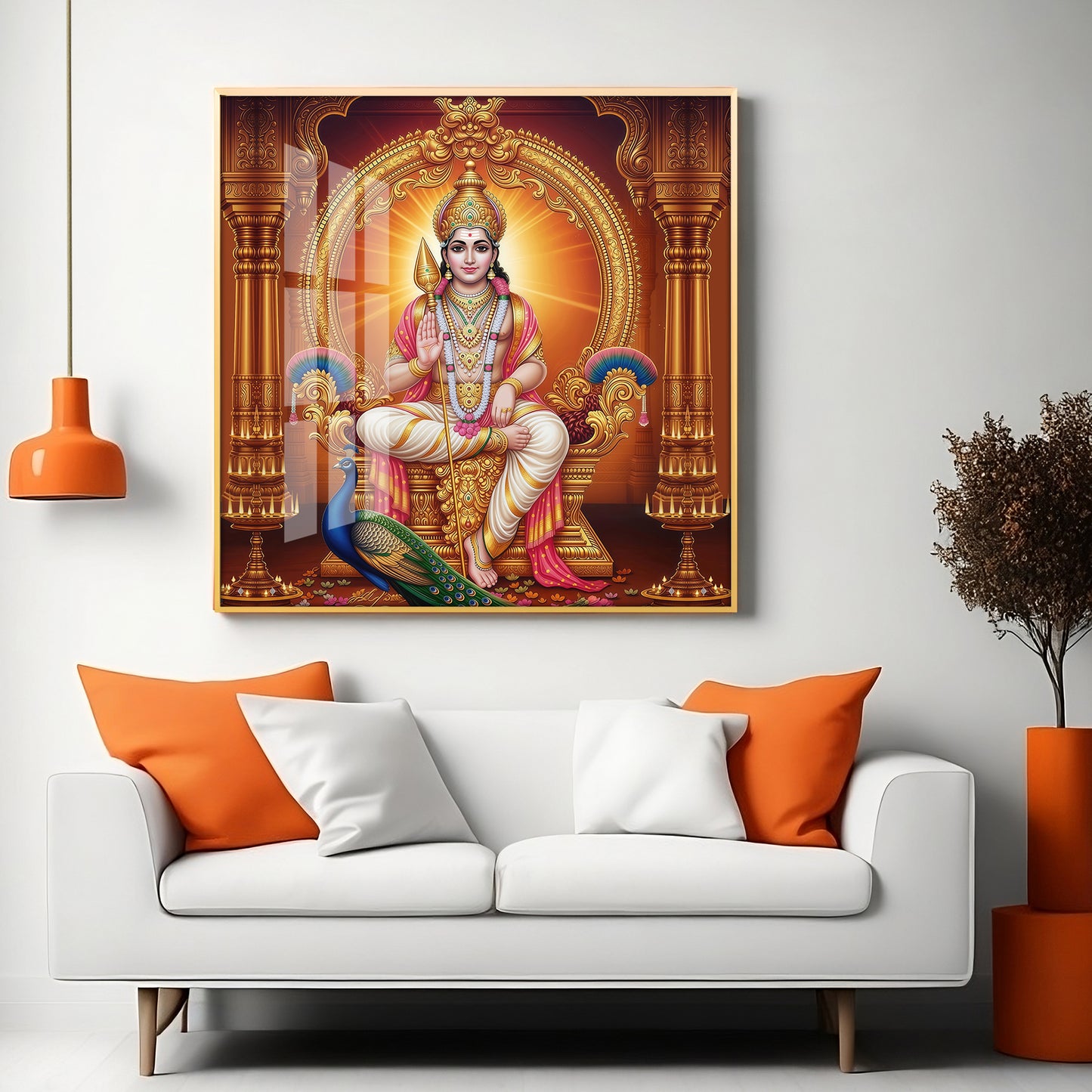 Lord Murugan and His Blessings Premium Acrylic Square Wall Art