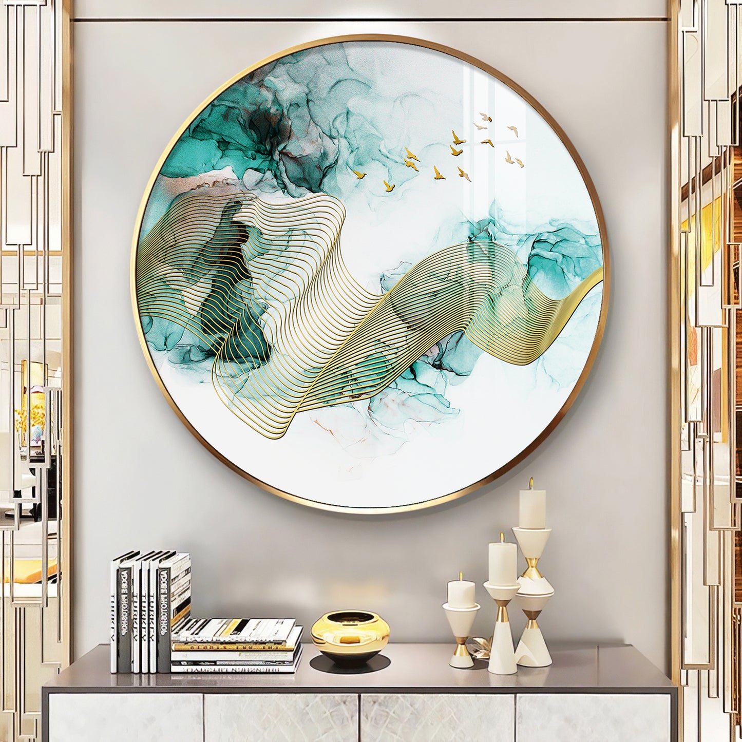 Gilded Vision Premium Acrylic Round Wall Art