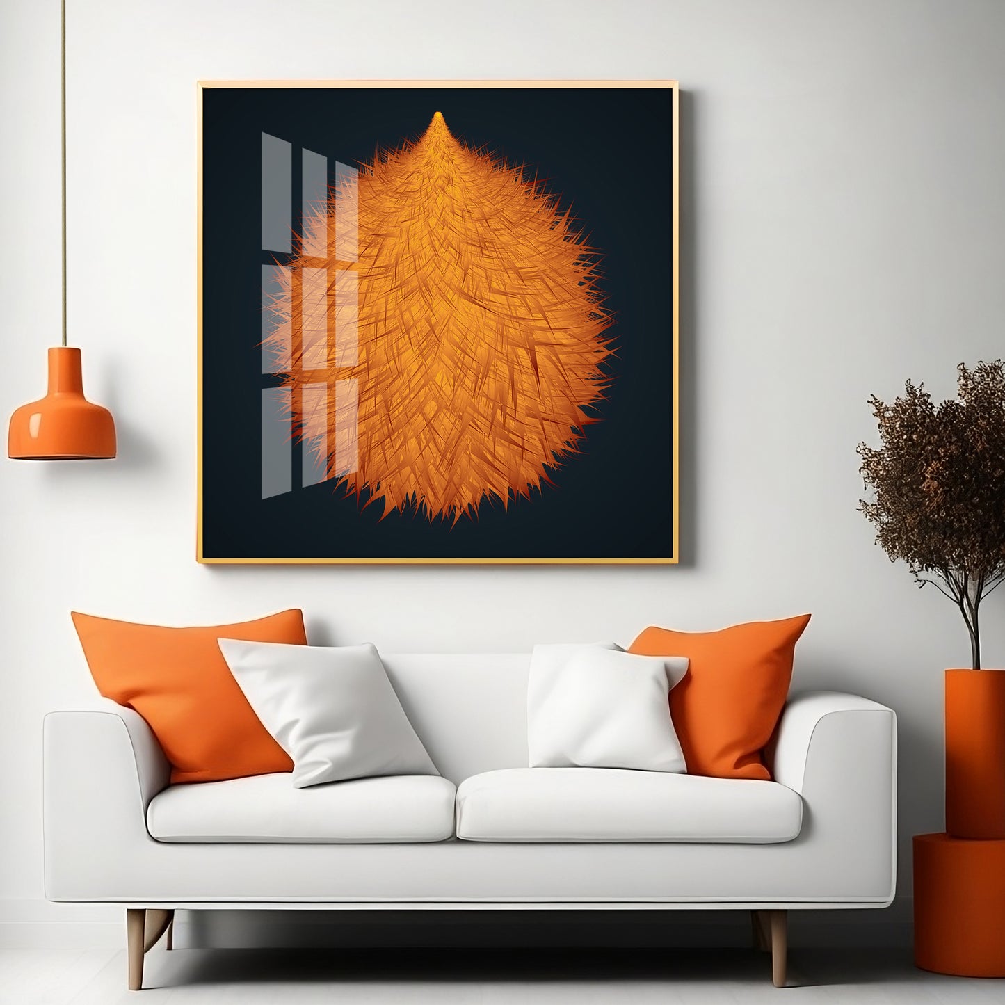 Colorful Fluffy Drops Premium Acrylic Square Wall Art