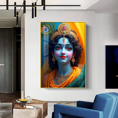 Krishna in Vivid Hues Premium Acrylic Wall Art