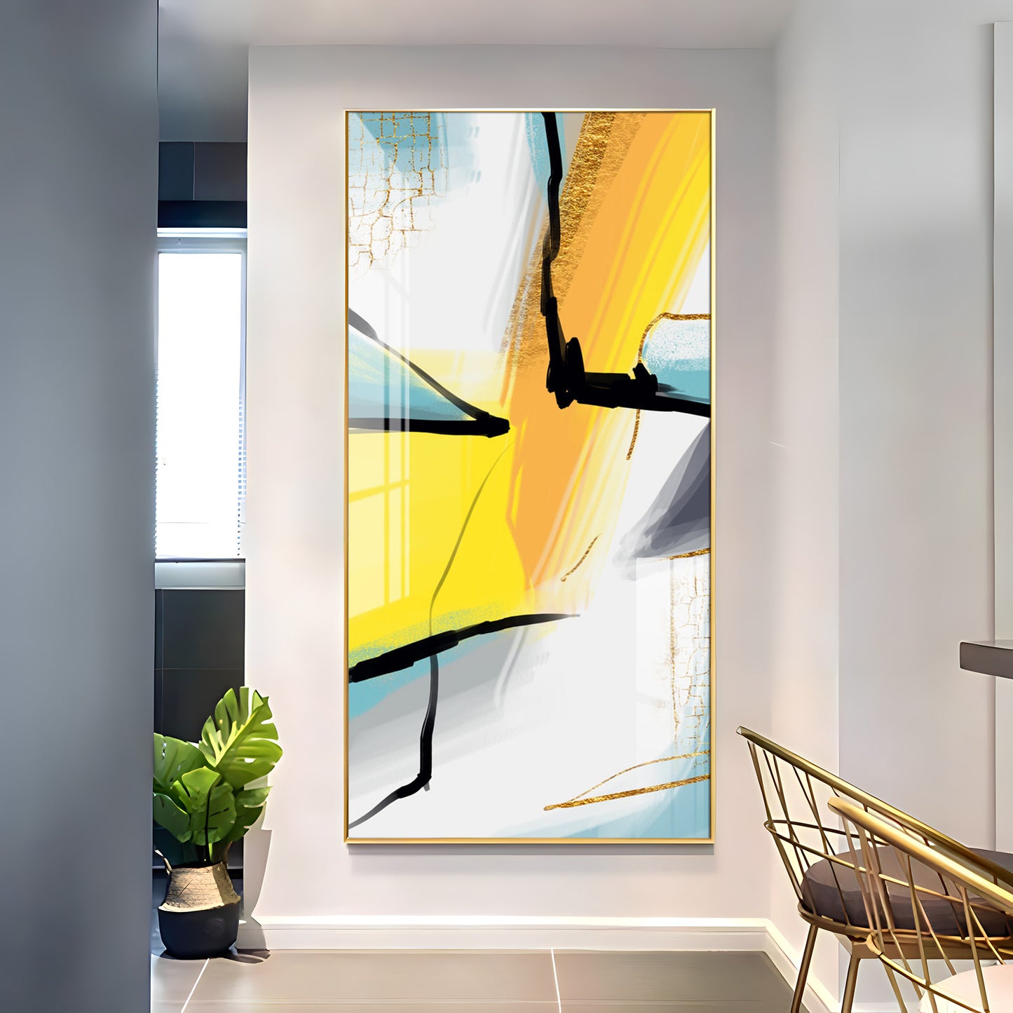 Color Strokes Premium Acrylic Vertical Wall Art